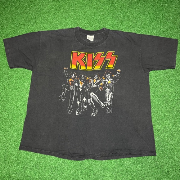Vintage 90s Boxy Kiss Concert Band XL RARET Shirt